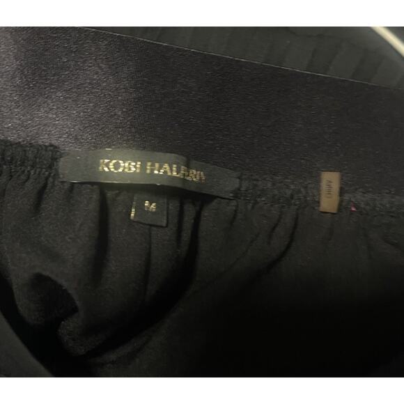 Kobi Halperin Women's M Black Eden Pleated Wide-Leg Zip Cropped Pants EUC - Picture 4 of 5